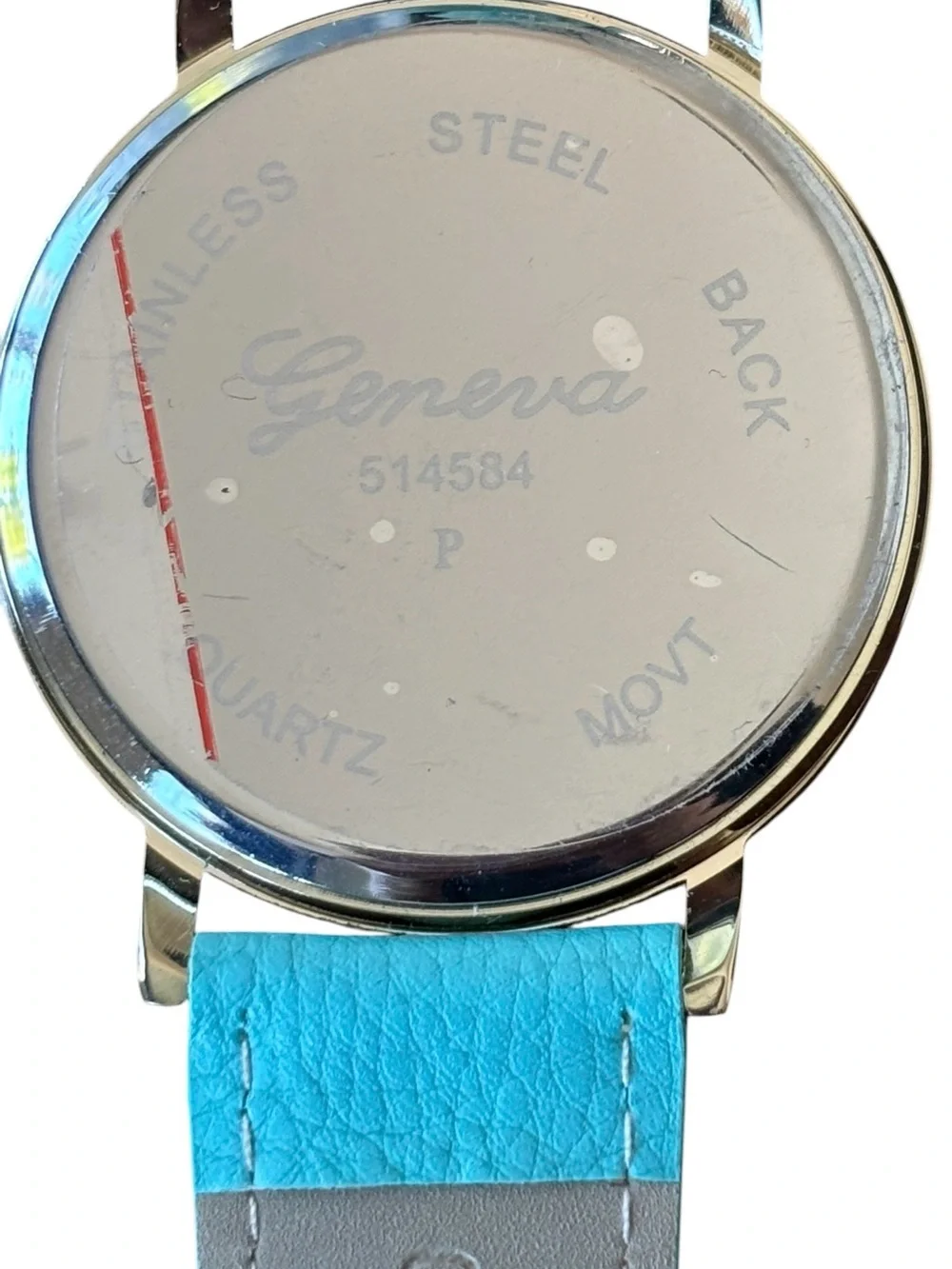 Geneva “MEOW” Cat Sunglasses Watch Turquoise Leather Strap Quartz Watch